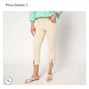 Belle by Kim Gravel Cream Cropped Pants, Sandbar,  NEVER WORN